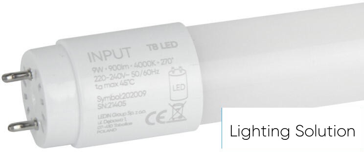 LS T8 LED-fénycső, 9 W, 60 cm, természetes fehér, üveg