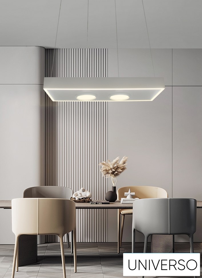 UNIVERSO Függeszték 40w 3200lm 4000k IP20 Fehér 600x250x1200mm