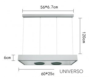 UNIVERSO Függeszték 40w 3200lm 4000k IP20 Fehér 600x250x1200mm