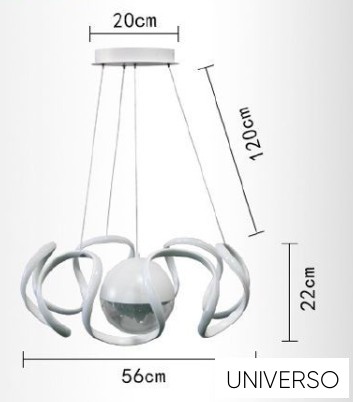 UNIVERSO Függeszték 78w 6300lm 6500K D560x1200mm fehér