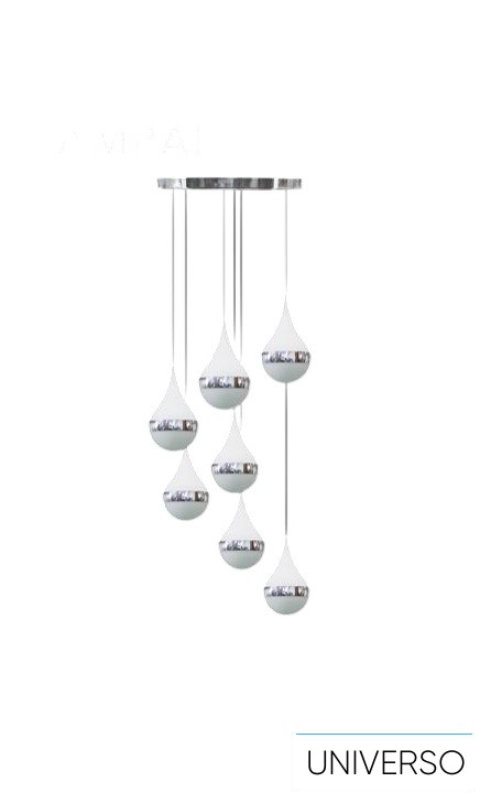 UNIVERSO Függeszték 80w 6400lm CCT.kap IP20 króm D350x1200mm