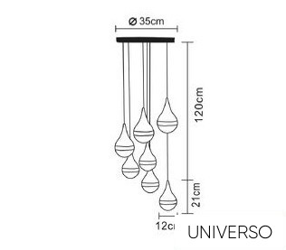 UNIVERSO Függeszték 80w 6400lm CCT.kap IP20 króm D350x1200mm