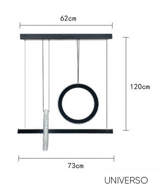 UNIVERSO Függeszték 80w 6400lm 4000k IP20 fekete 730mm