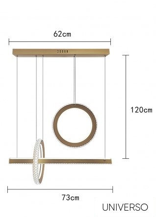 UNIVERSO Függeszték 80w 6400lm 4000k IP20 arany 730mm