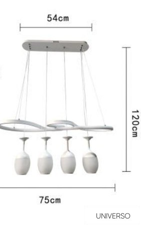 UNIVERSO Függeszték 68w 5540lm 3000K 750x1200mm fehér