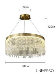 UNIVERSO Kristály üveg csillár 27w 2160lm 6500k arany D500x1200mm