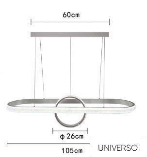 UNIVERSO Függeszték 54w 4320lm 6500k IP20 Fehér D1050x260mm