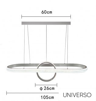 UNIVERSO Függeszték 54w 4320lm 4000k IP20 Fehér D1050x260mm