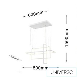 UNIVERSO Függeszték 76w 6080lm 4000k IP20 Fehér 800x250x1500mm