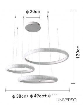 UNIVERSO Függeszték 60w 4800lm 4000k IP20 fehér 630+490+380mm