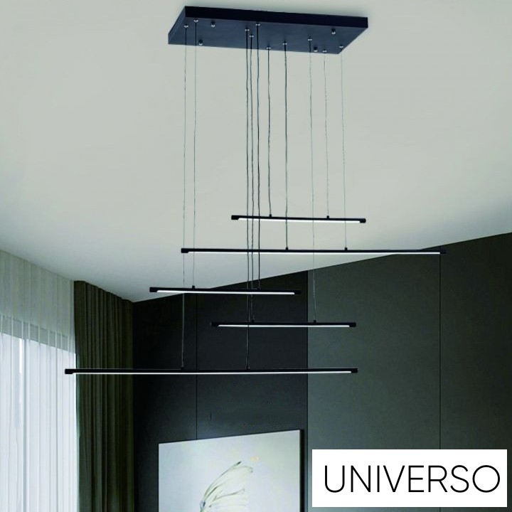 UNIVERSO Függeszték LED 38W 3040lm CCT 1250x300x1500mm IP20 fekete