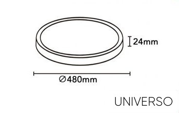 UNIVERSO Mennyezeti lámpa 36W 3600lm CCT.Kap Ra90 120° D480x24mm IP20 Famintás