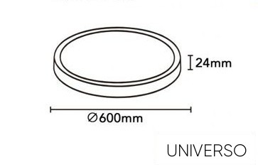 UNIVERSO Mennyezeti lámpa 45W 4950lm CCT.Kap Ra90 120° D600x24mm IP20 Famintás