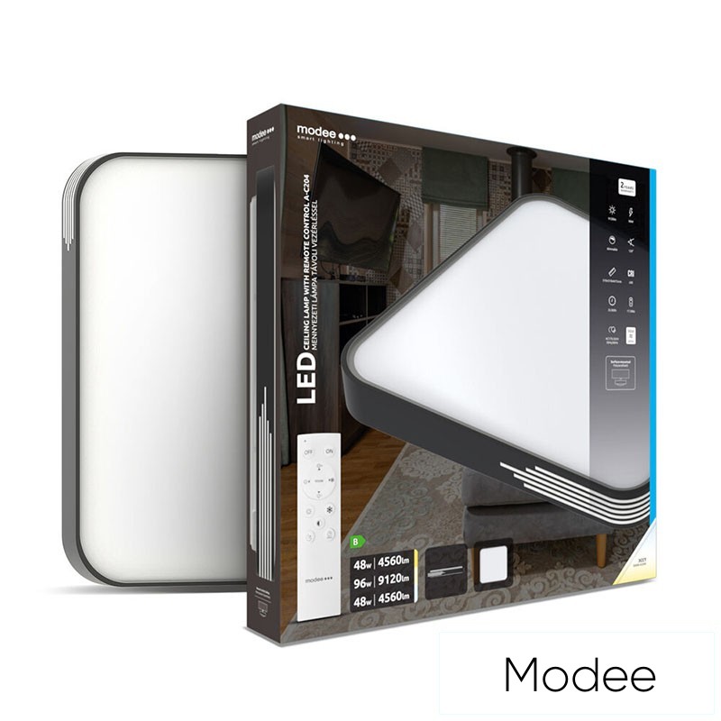 MODEE Mennyezeti LED Lámpa A-C204 2x48W 3CCT 510x510x75mm + rem. (9120 lumen)