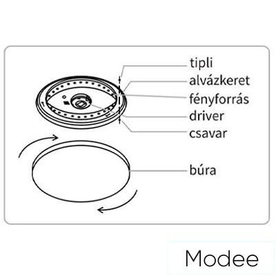 MODEE Mennyezeti LED Lámpa A-C205 2x48W 3CCT D510x75mm + rem. (9120 lumen)
