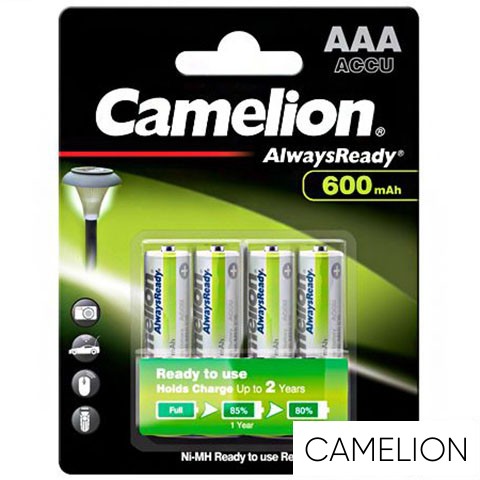 CAMELION AlwaysReady Solar NI-MH újratölthető akkumulátor HR03/AAA/600mAh-BP4