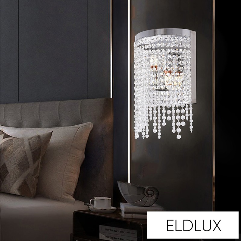 ELDILEN kristály üveg fali lámpa D250 E14×2