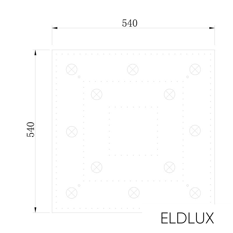 ELDALIZ kristályüveg mennyezeti lámpa L540 E14×12
