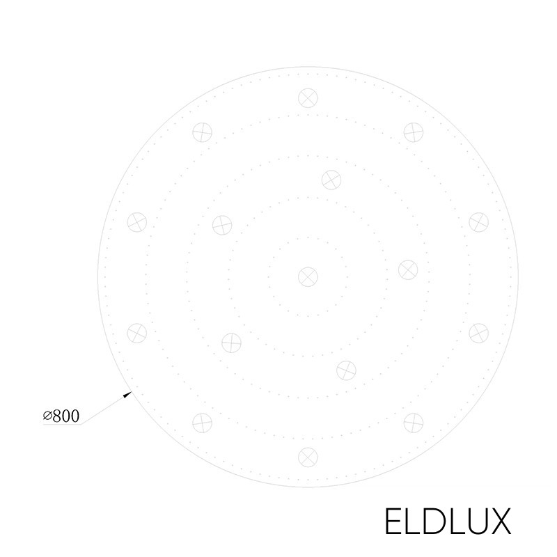 ELDILEN kristályüveg mennyezeti lámpa Ø800 E14×17