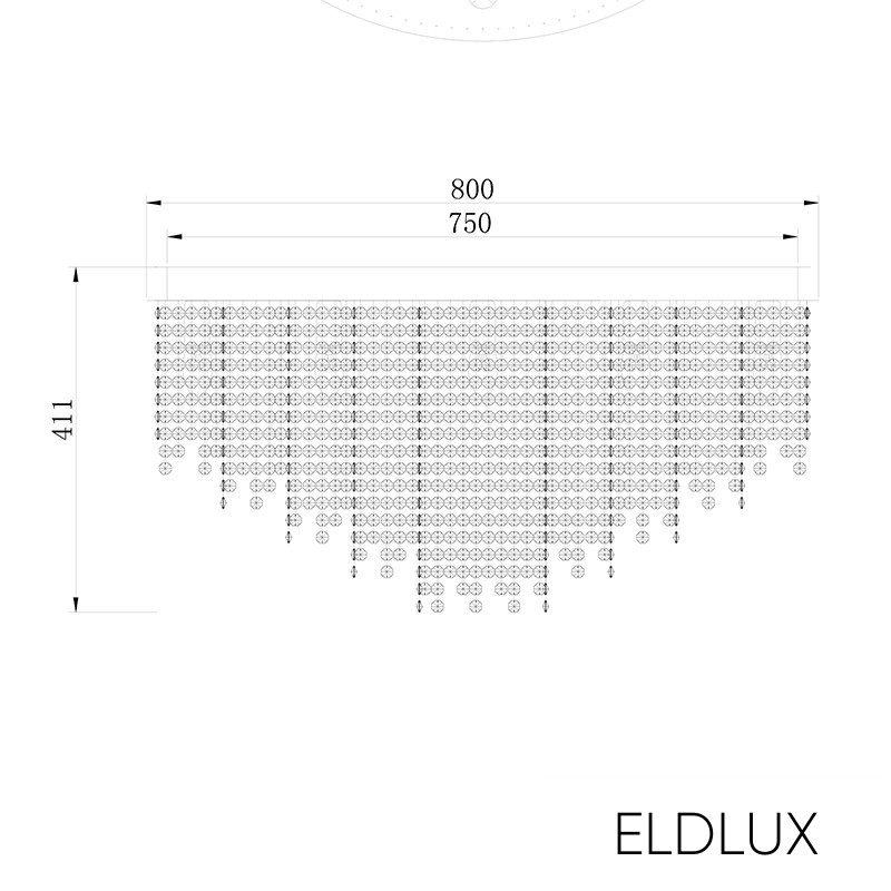 ELDILEN kristályüveg mennyezeti lámpa Ø800 E14×17