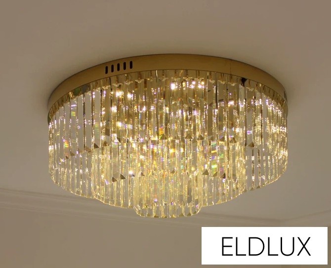 Kristály üveg mennyezeti lámpa E14×10 D600x350mm Arany