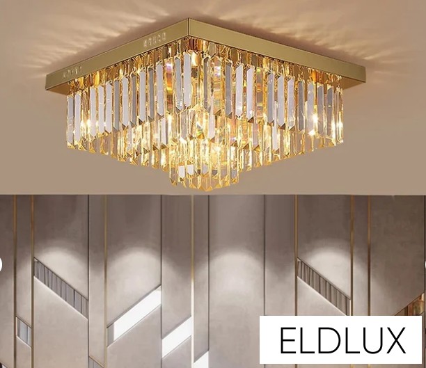 Kristály üveg mennyezeti lámpa E14×12 D500x500x350mm Arany