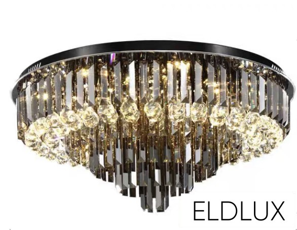 Kristály üveg mennyezeti lámpa E14×13 D580x350mm Fekete