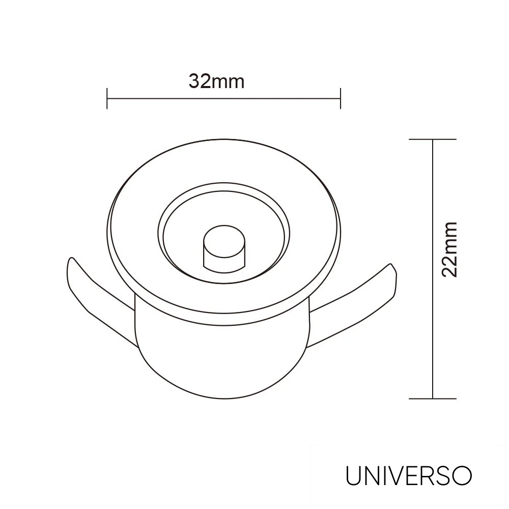 UNIVERSO mini spot lámpatest 1w zöld 100lm 30° IP20 ∅31×22mm ezüst