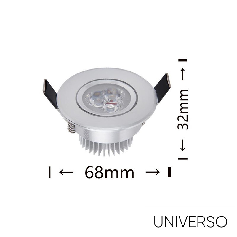 UNIVERSO mini spot lámpatest 3w 4000k 270lm 30° IP20 ∅68×32mm ezüst