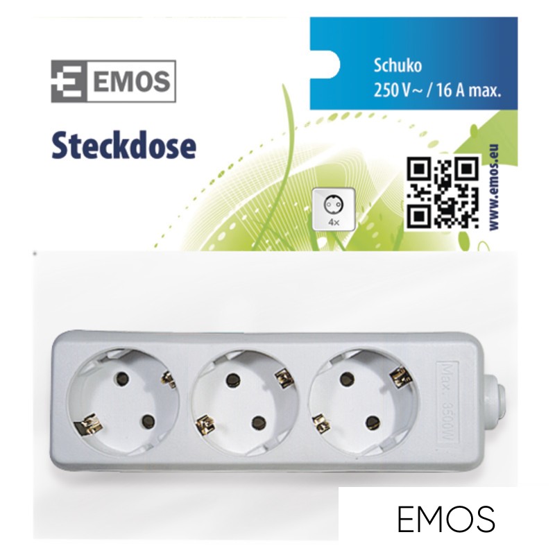 EMOS elosztó (hosszabbító) vezeték nélkül 3 aljzat