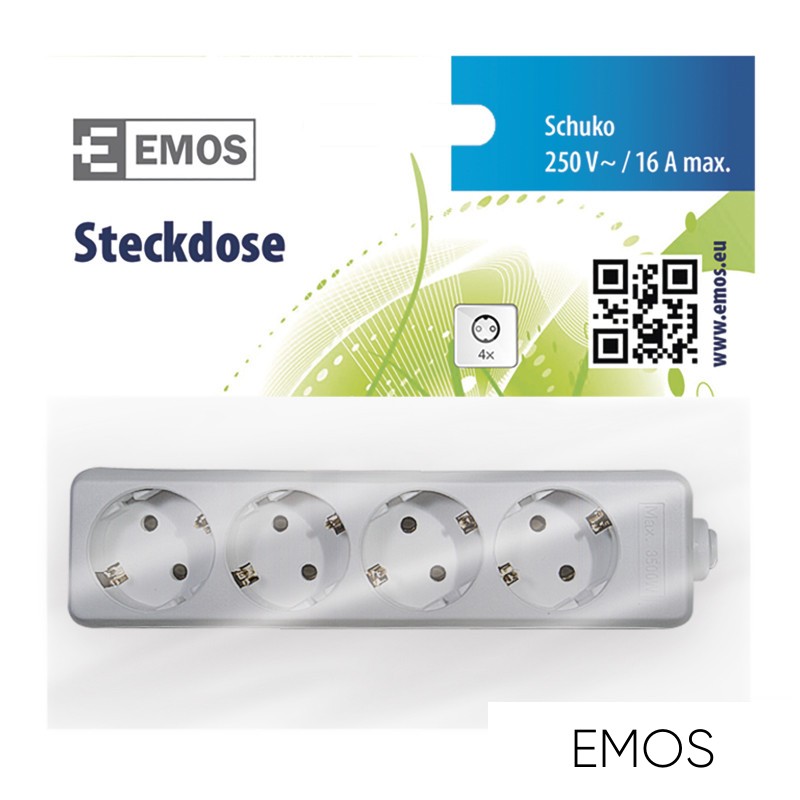 EMOS elosztó (hosszabbító) vezeték nélkül 4 aljzat