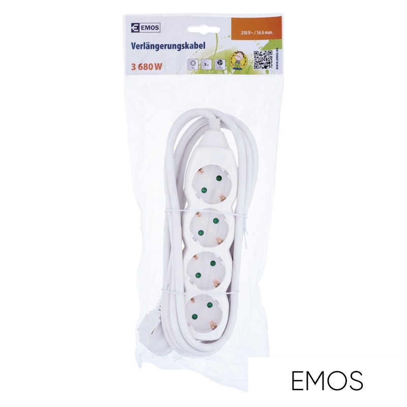EMOS elosztó (hosszabbító) 4 aljzat 3m 1.5mm²