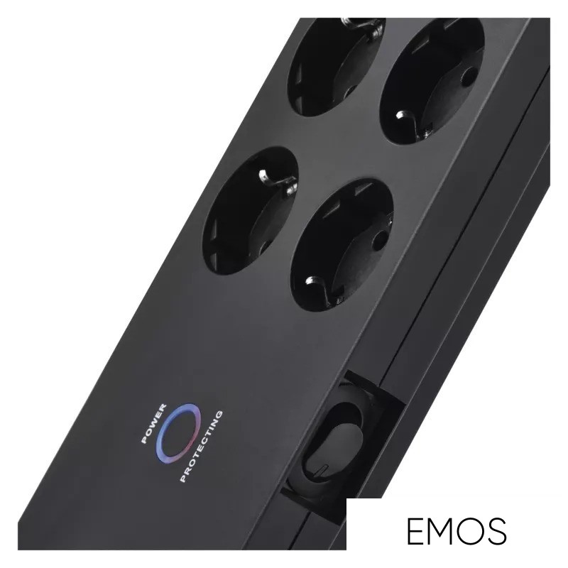 EMOS túlfeszültség védelem 8alj. 3m 1800J SCHUKO