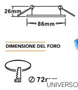 UNIVERSO Süllyesztett lámpatest 1xPAR16 foglalat nélkül IP20 Króm/Ezüst D86x26mm Kivágás:D72mm