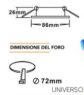 UNIVERSO Süllyesztett lámpatest 1xPAR16 foglalat nélkül IP20 Króm/Arany D86x26mm Kivágás:D72mm