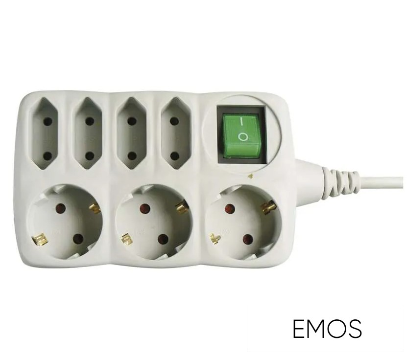 EMOS Hosszabbító 3aljzat+4aljzat 1.5m +kapcsoló