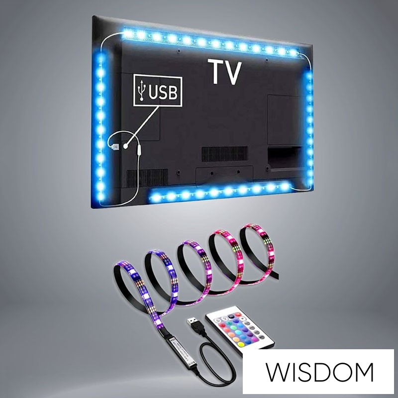 WISDOM USB LED szalag 5050-30D 5V RGB IP65 2m