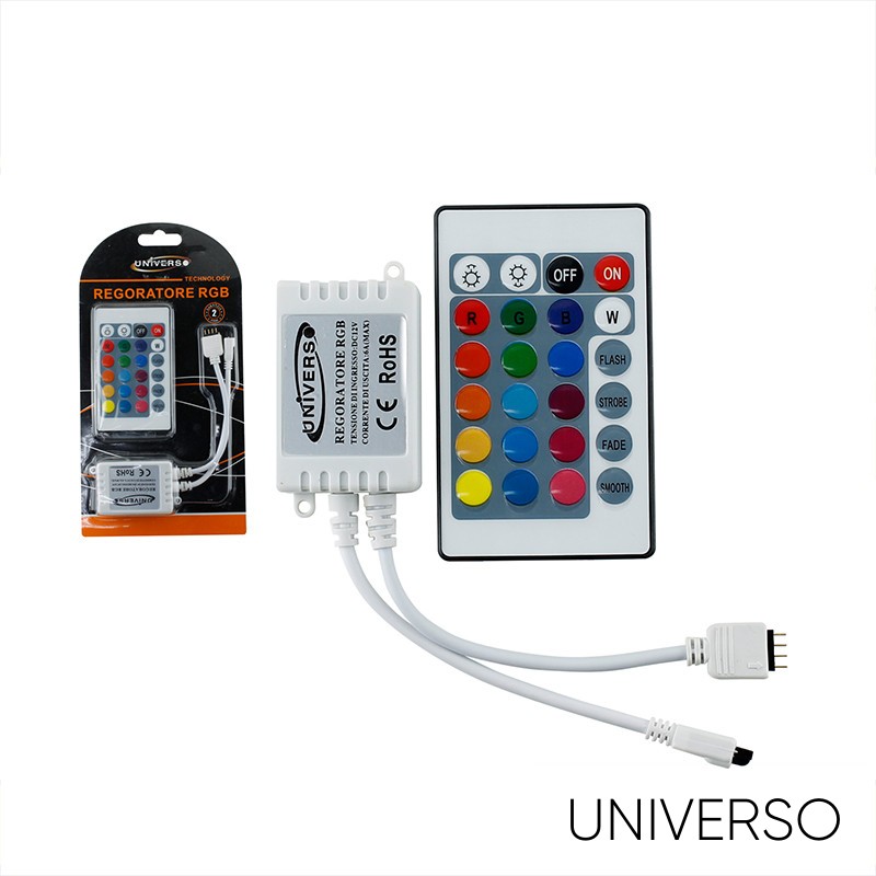 UNIVERSO RGB LED szalaghoz vezérlő infrás távirányítóval 12v max:10A-10m