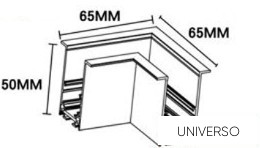 UNIVERSO Mágneses sín sarokcsukló 65x65x50mm Fekete