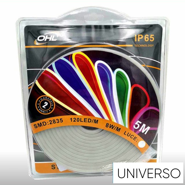 UNIVERSO Neon LED szalag 12v 2835-120D-8.6w-946lm/M 6500k IP65 5M