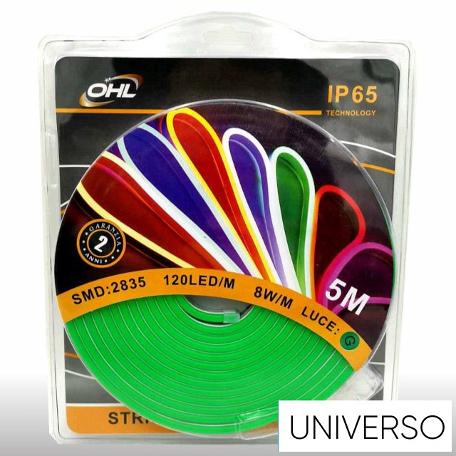 UNIVERSO Neon LED szalag 12v 2835-120D-8w/M Zöld IP65 5M
