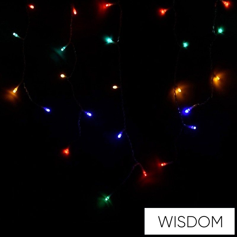 WISDOM fényfüzér multi fényű 300LED 6x0.6m átlátszó kábellel Max Cs. 4db 8 fun. IP44