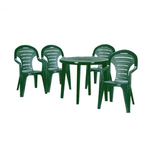 Bonaire 4+1 kerti bútor garnitúra, sötét zöld színben
