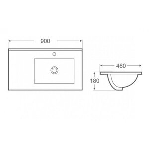 AREZZO design Texas 90x46 mosdótál jobbos AR-090J