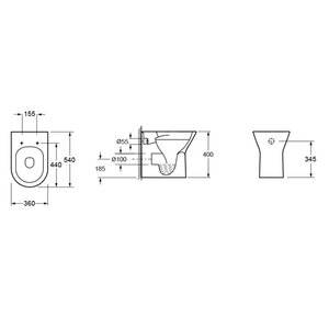AREZZO design VERMONT álló rimless wc alsó/hátsó kifolyású