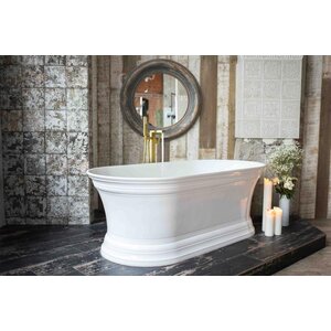 AREZZO design CUBEFIELD szabadonálló kádcsaptelep, szálcsiszolt arany