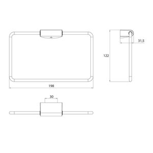 AREZZO design NORO törölközőtartó gyűrű, króm