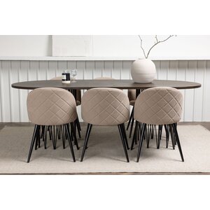 deLOHN Stone oval, Velvet Téglalap alakú étkezőgarnitúra