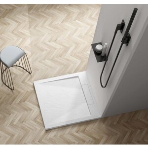 AREZZO design STONE pala hatású öntött márvány zuhanytálca, 90x90 cm-es, fehér (2 doboz)